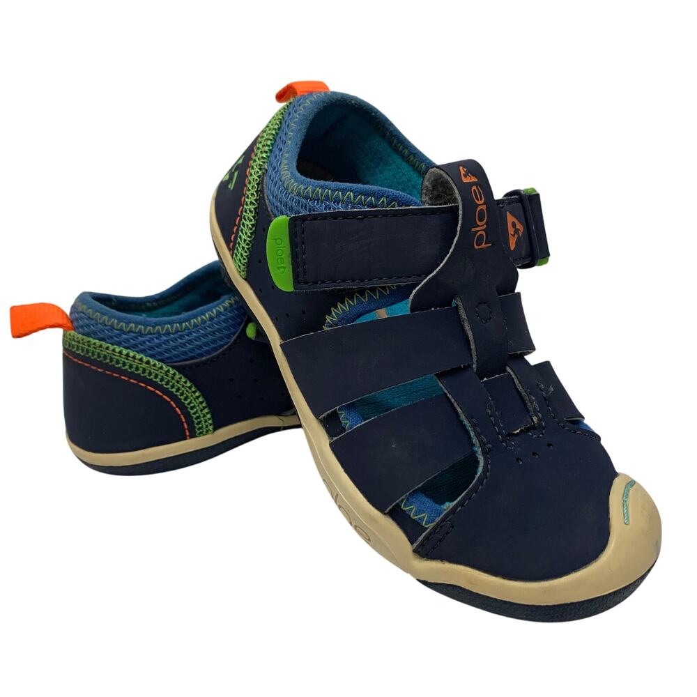 Plae Sam 2.0 Youth Sz 10.5 Fisherman Shoes Sneaker Blue Navy Orange Water Sandal